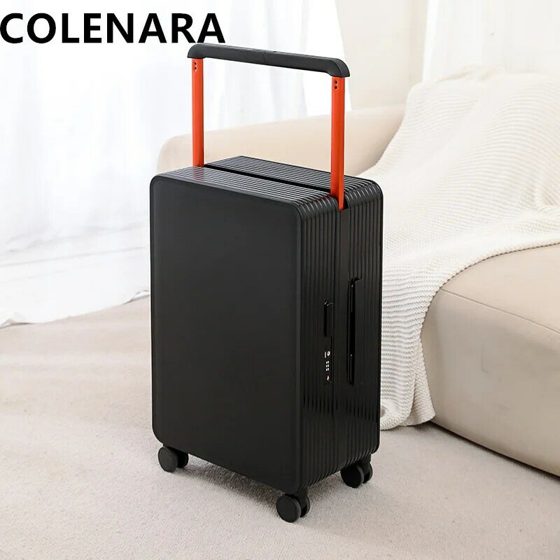 COLENARA Carry-on Luggage 20" PC Boarding Case Men's Rugged Trolley Case 24" Girls Wheeled Travel Bag Cabin Travel Suitcase