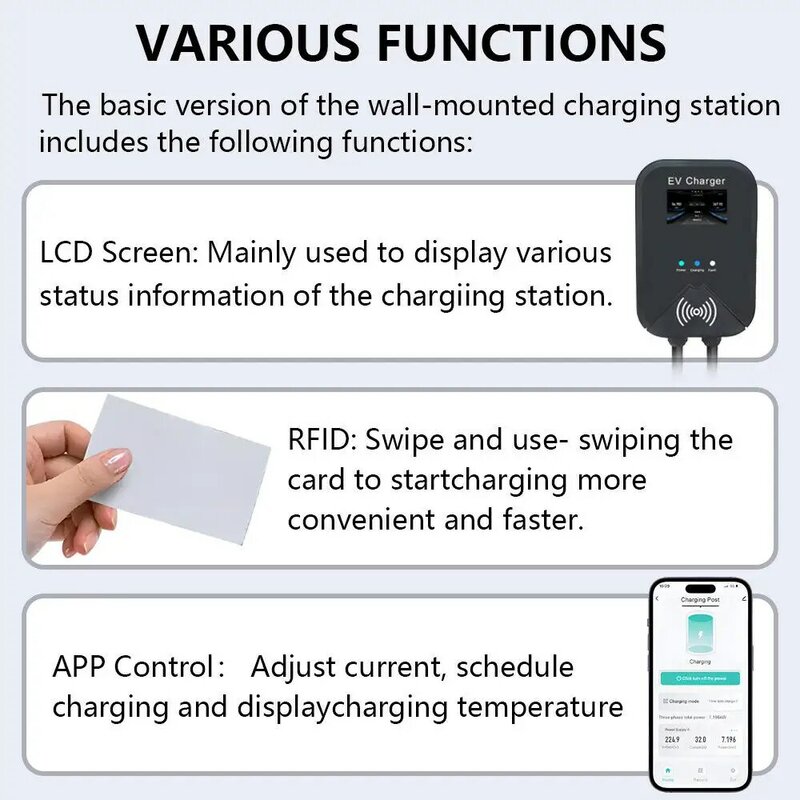 type1 typ2 ev car charger electric vehicle charging station ev charger charging stations 7kw 11kw 22kw 32a 16a