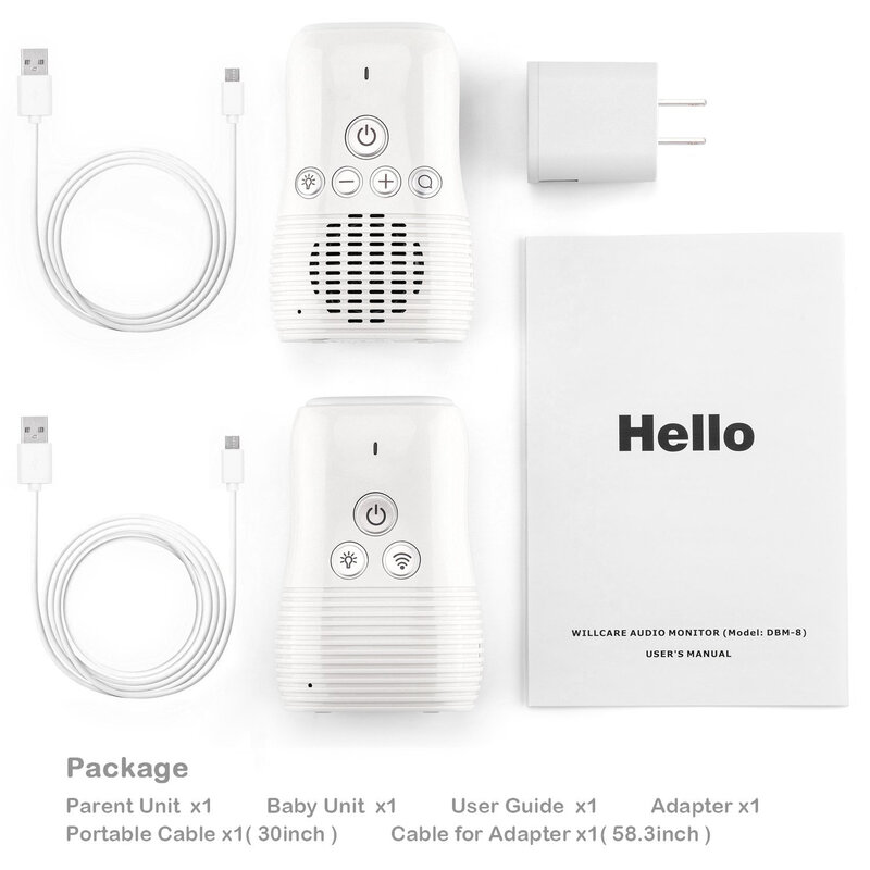 Petit moniteur audio portable sans fil pour bébé, fonction audio bidirectionnelle, interphone, batterie aste, baby-sitter, 2.4GHz