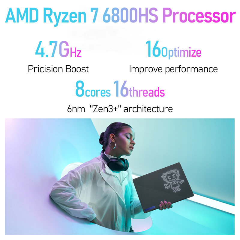 ASUS ROG Zephyrus 게이밍 노트북, AMD Ryzen 7 6800HS, 16GB 512GB SSD RX6700S-8G, 2.5KScreen, 120Hz, 14 인치 E-스포츠 컴퓨터, G14