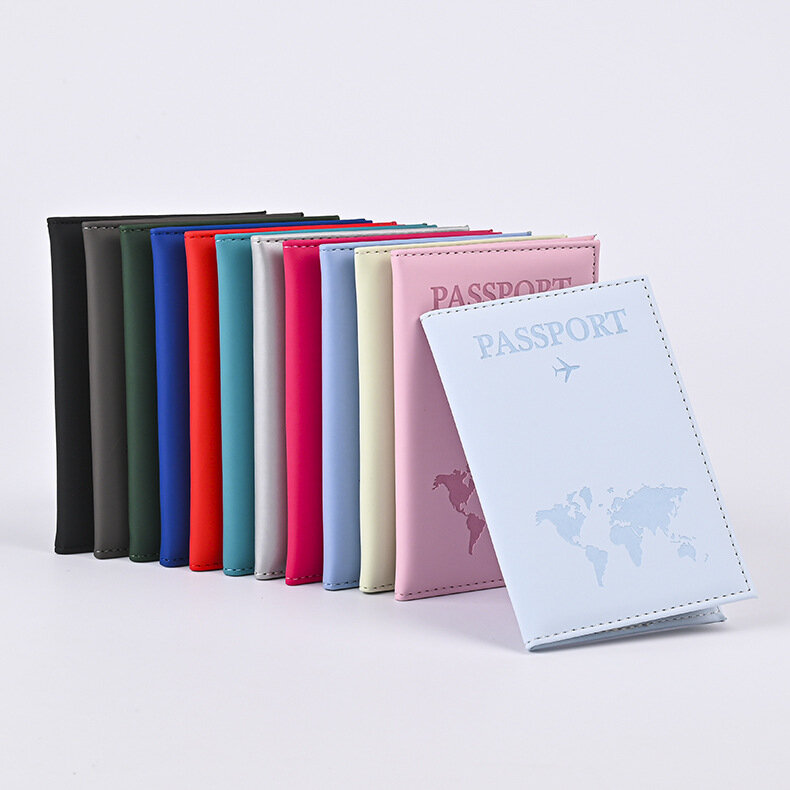 Tempat paspor kulit untuk pasangan, tas dokumen perjalanan, sampul paspor, tas paspor, tempat kartu bisnis PU