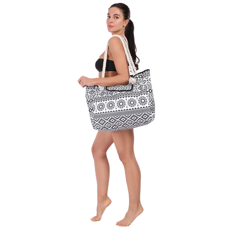 Summer Hot Selling High-capacity Beach Bag Portable Messenger Fashion Printed Women's Canvas Single Shoulder Handbag