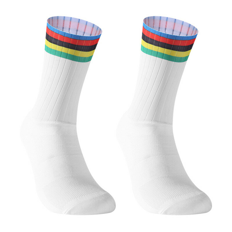 Aero Anti-Rutsch-Silikon Sommer Socken White line Radfahren neue Socken Männer Fahrrad Sport Laufen Fahrrad Socken Calcetines