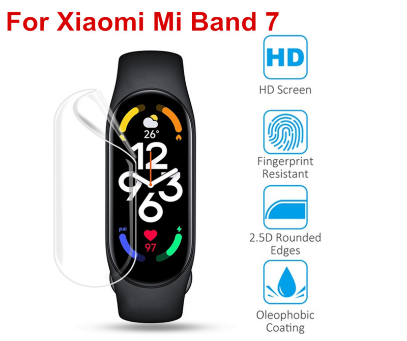 Película protectora de hidrogel TPU para Xiaomi Mi Band 7, protector de pantalla suave, cobertura de pantalla completa, 2/6/8/10 Uds.