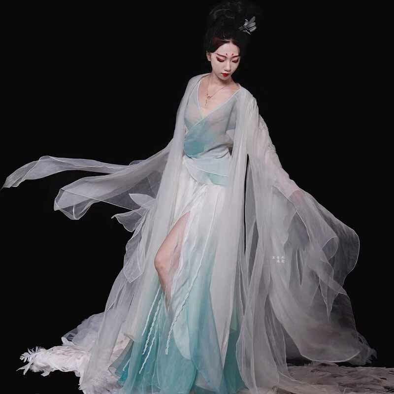 女性のための古代中国の漢服ドレス,妖精のコスプレコスチューム,ステージのための女性のダンスドレス,カーニバルのための