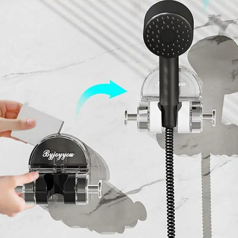 Shower Hose Holder Adjustable Suction Cup Shower Bracket No Drill Shower Wand Holder Wall Mount Handheld Sprayer Holder For