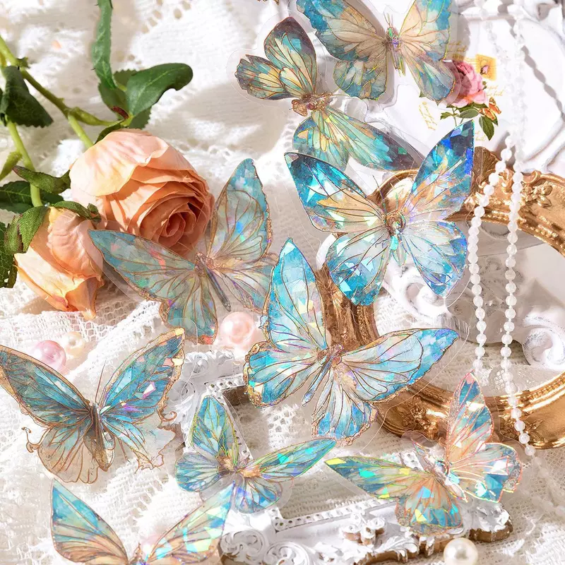 20 szt. 11 stylów motyl dekoracyjny naklejki pamiętnik zabawka dekoracja roślin Album fotograficzny naklejki papiernicze