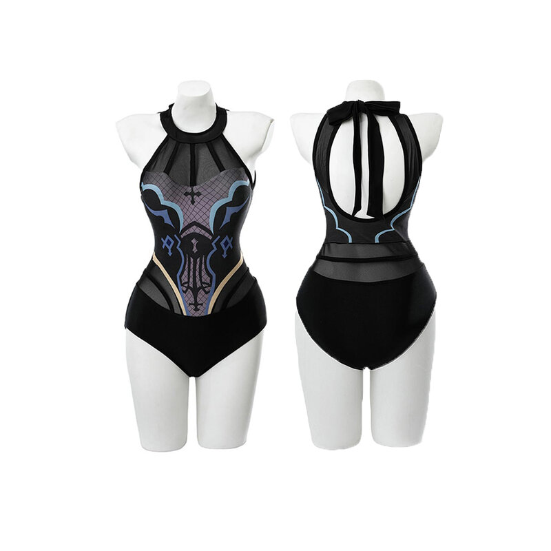 Anime Game Genshin Impact Fischl Cosplay Costume For Girls Sexy Jumpsiuit Swimsuit Fantasia Halloween Carnival Disguise Clothes