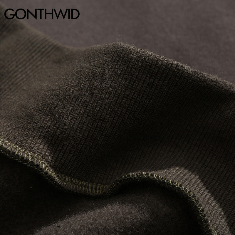 Gonthwigd-ポケット付きメンズスウェットシャツ,カジュアルストリートウェア,パッチワークニットフード付きスウェットシャツ,ヒップホップスタイル