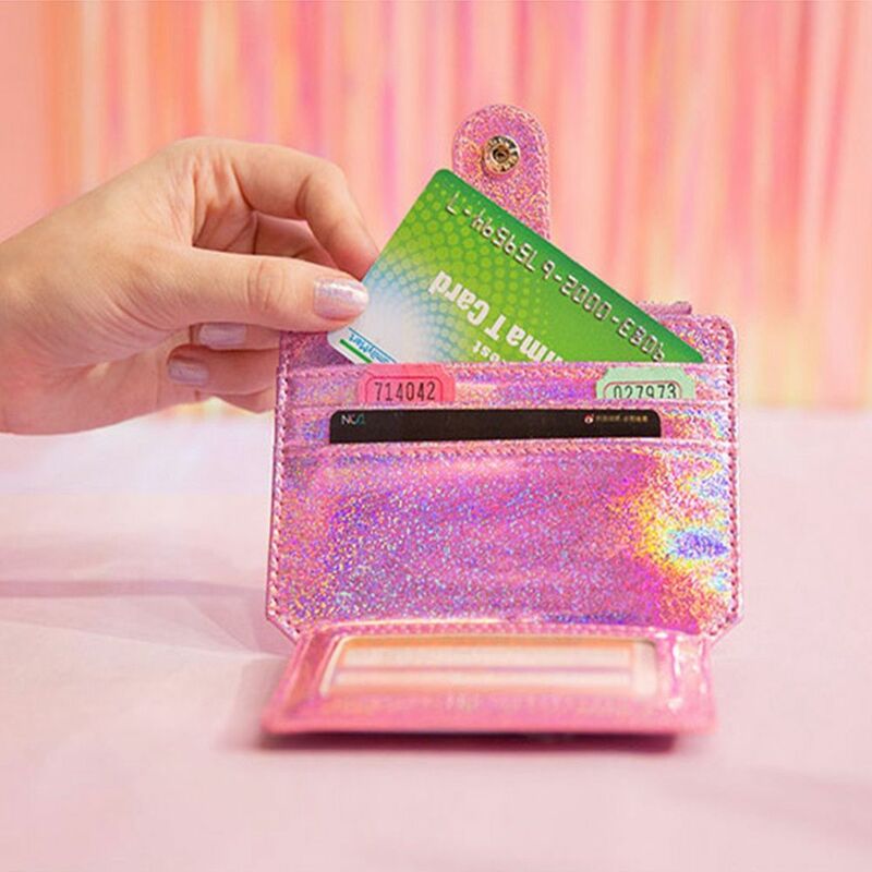 حقيبة بطاقة ليزر جلدية صغيرة ، حقائب بطاقات عمل ، محفظة هوية ، حامل بطاقة ائتمان ، محفظة عصرية