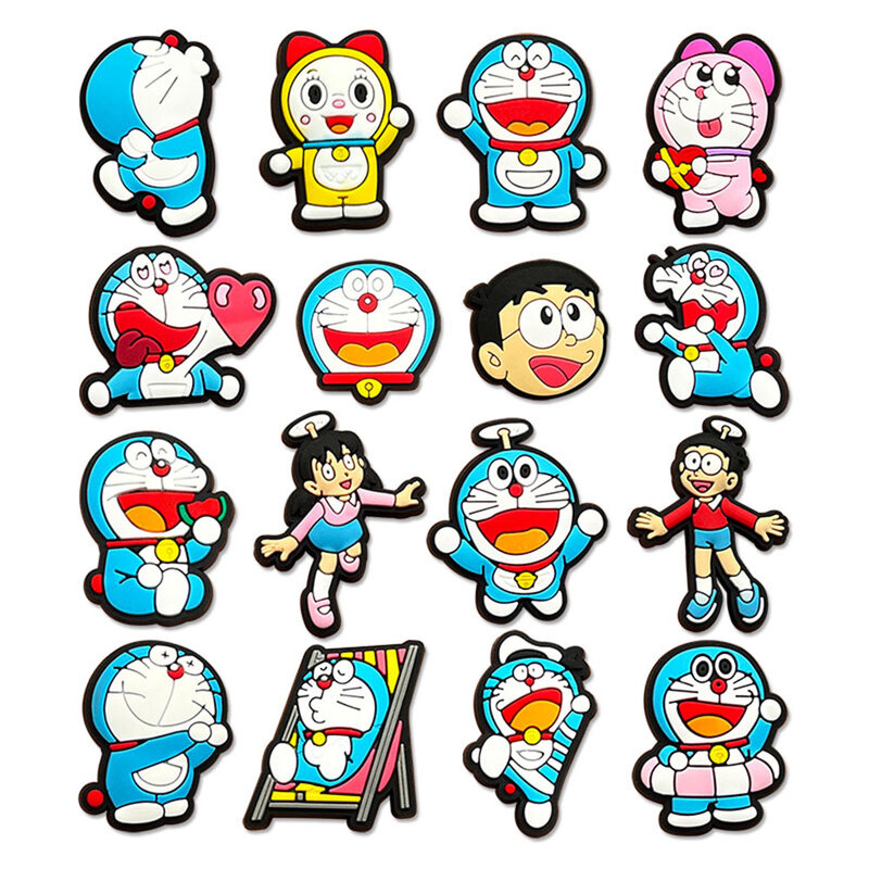 Doraemon Sapato Encantos Acessórios, Sandálias Sapato Decorações, Jeans Pins Badge, Kids Party Favors, Venda Única, 1Pcs