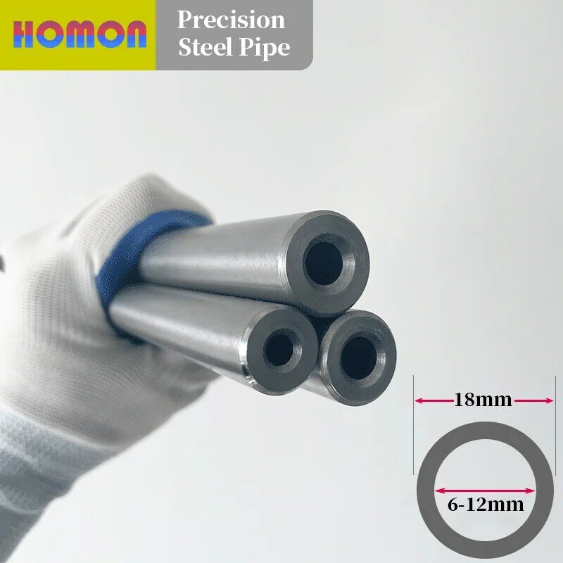CNC Precision Seamless Steel Pipe, tubulação hidráulica, polimento interno e externo, 18mm, 42CrMo, máquina CNC