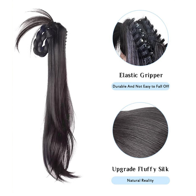 Синтетический конский хвост OLACARE с зажимом для когтей для наращивания кос длинные волнистые вьющиеся волосы натуральный кудрявый хвост для женщин