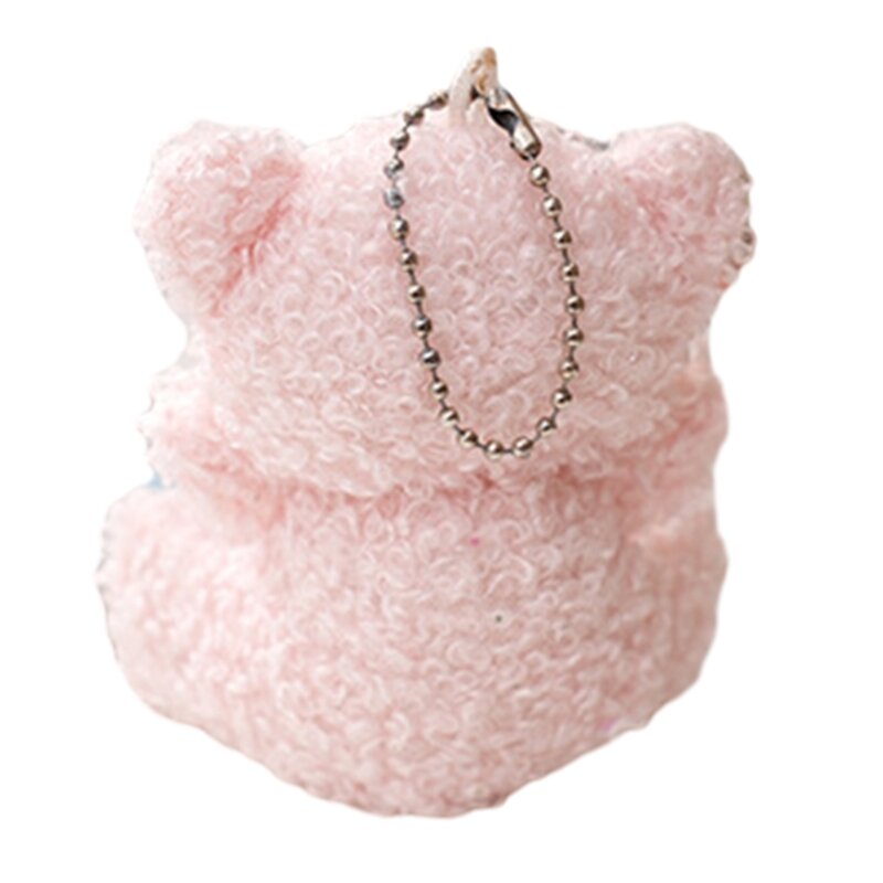 Mini Bear Plush Keychain Backpack Pendant Cartoon Keyring Handbag Decorations Women Accessories Child Birthday Gift