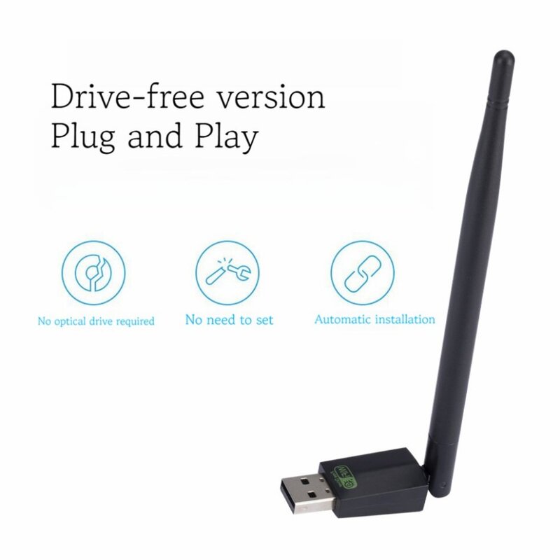 Grwibeou อะแดปเตอร์ WiFi 300Mbps เครือข่ายไร้สายเล่นการ์ดและเล่นมินิ USB อะแดปเตอร์ WIFI LAN ตัวรับ Wi-Fi สำหรับ PC Windows