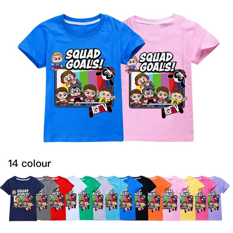 Nieuwe Fgteev Kids T-Shirts Kleding Jongens En Meisjes Katoenen Trui Kinderen Mode Zomer Tops Casual Tees Unisex