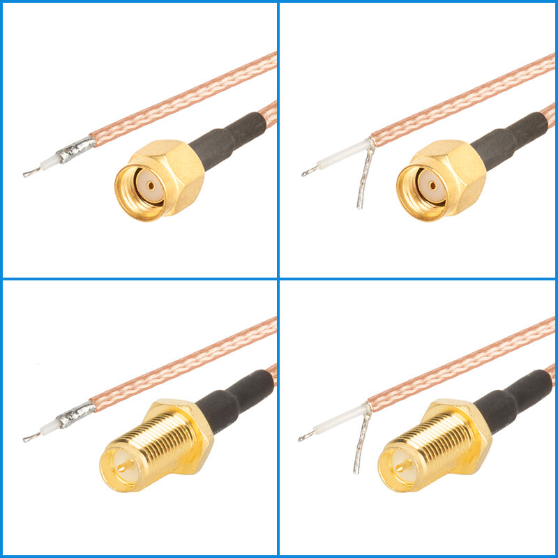 Cable de soldadura de un solo extremo SMA hembra a PCB, conector de Cable Pigtail RG316 para enrutador inalámbrico WIFI, GPS, GPRS, enchufe Jack de baja pérdida, 1 piezas