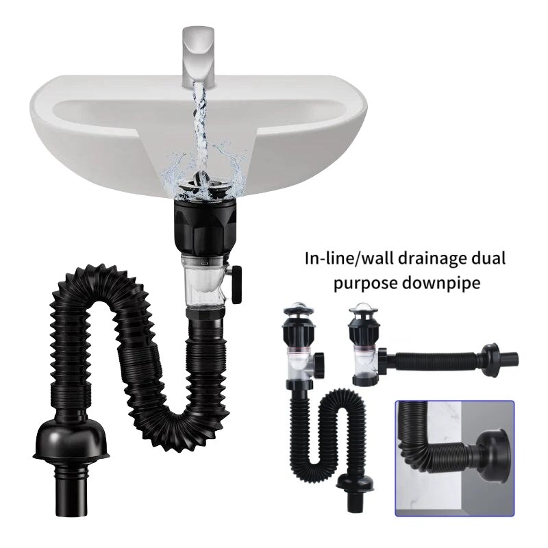 Nuovo Set di tubi di scarico per lavello Flip Top deodorante retrattile drenaggio fognario tubo dell'acqua scolapiatti per lavabo accessori per la cucina del bagno