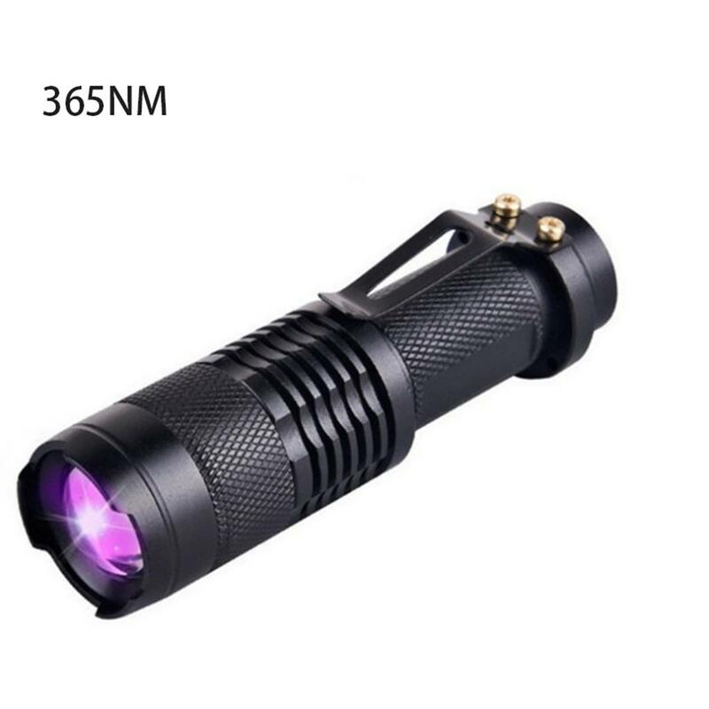 Lanterna Ultra Violeta com Função Zoom, Mini Luz UV, Pet Detector de Manchas de Urina, Uso Escorpião, AA, Bateria 14500