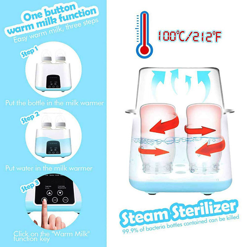 Butelka dla dziecka sterylizator podgrzewacz do mleka 6 w 1 wielofunkcyjny automatyczny termos do dezynfekcji butelka na mleko dla dziecka inteligentny termostat
