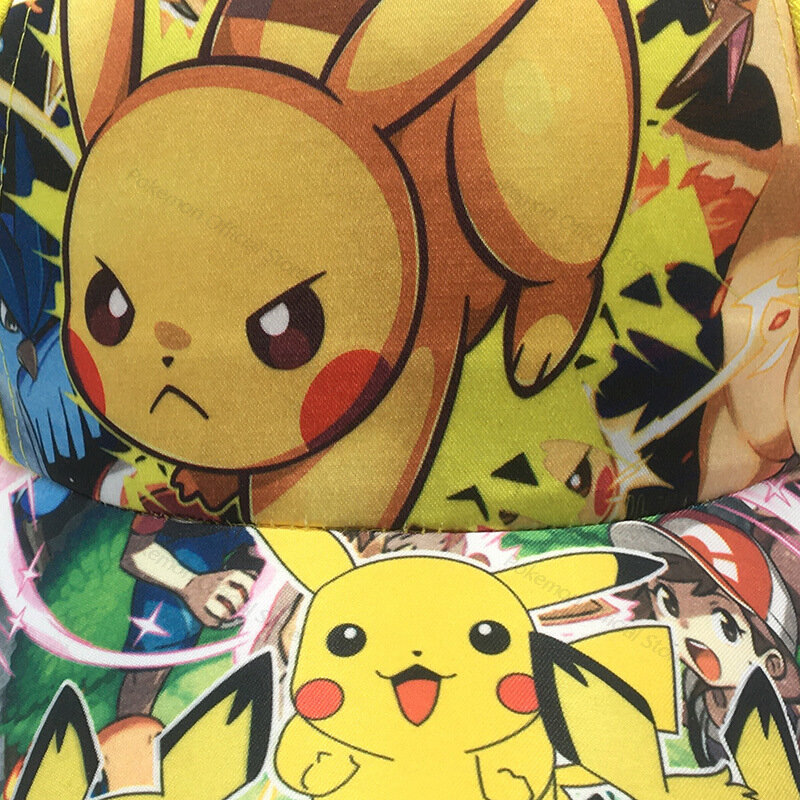 Pokémon Pikachu Cartoon Character Bonés de beisebol, brinquedos esportivos ao ar livre, chapéu infantil, confortável protetor solar, presente de festa infantil, fofo