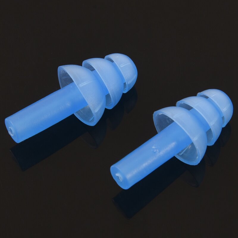 Elastyczne silikonowe zatyczki do uszu do pływania do nurkowania w kolorze niebieskim