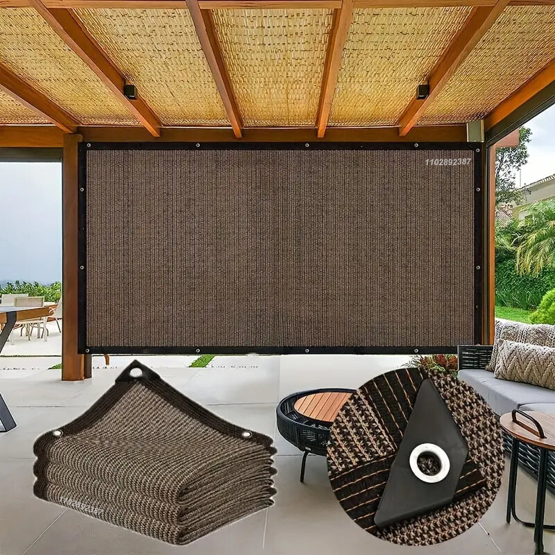 12 pin sunshade coffee HDPE sunshade net Home garden UV protection 85-90% sunshade net Balcony sunshade Car shed