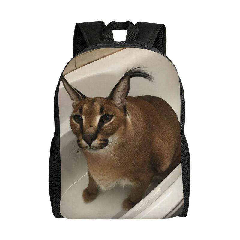Ransel Meme lucu Floppa kustom tas buku Mode Pria Wanita untuk kantung kucing Caracal lucu sekolah kuliah