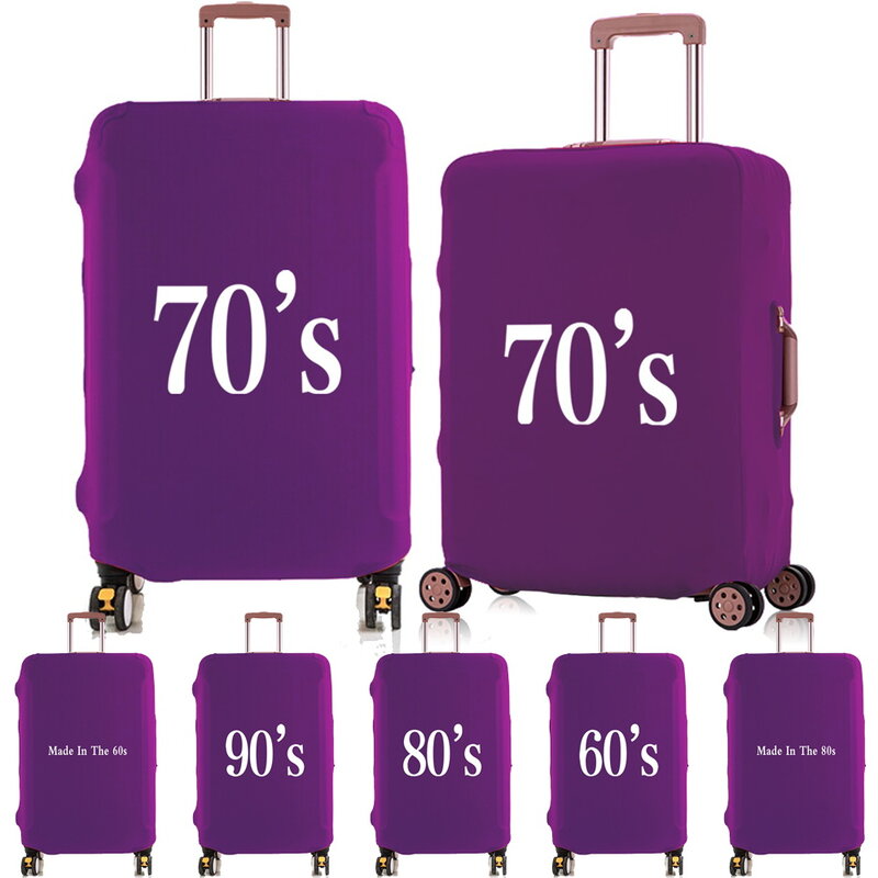 Funda para maleta de viaje con patrón de años, funda protectora de equipaje de viaje elástica y plegable para equipaje de 18 "-28", accesorios de viaje