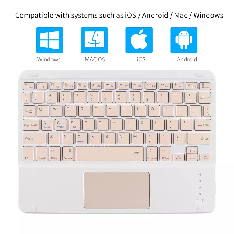 Teclado sem fio Bluetooth com Touchpad, teclado universal do jogo do escritório, teclado da tabuleta, andróide, janelas, telefone do iPad, 10"