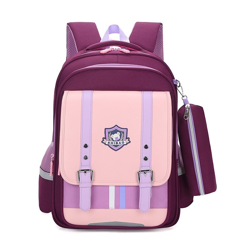 Простые вместительные детские рюкзаки с мультипликационным рисунком для учащихся в возрасте от 6 до 12 лет, новые Светоотражающие школьные ранцы для девочек и мальчиков с сумкой для ручек