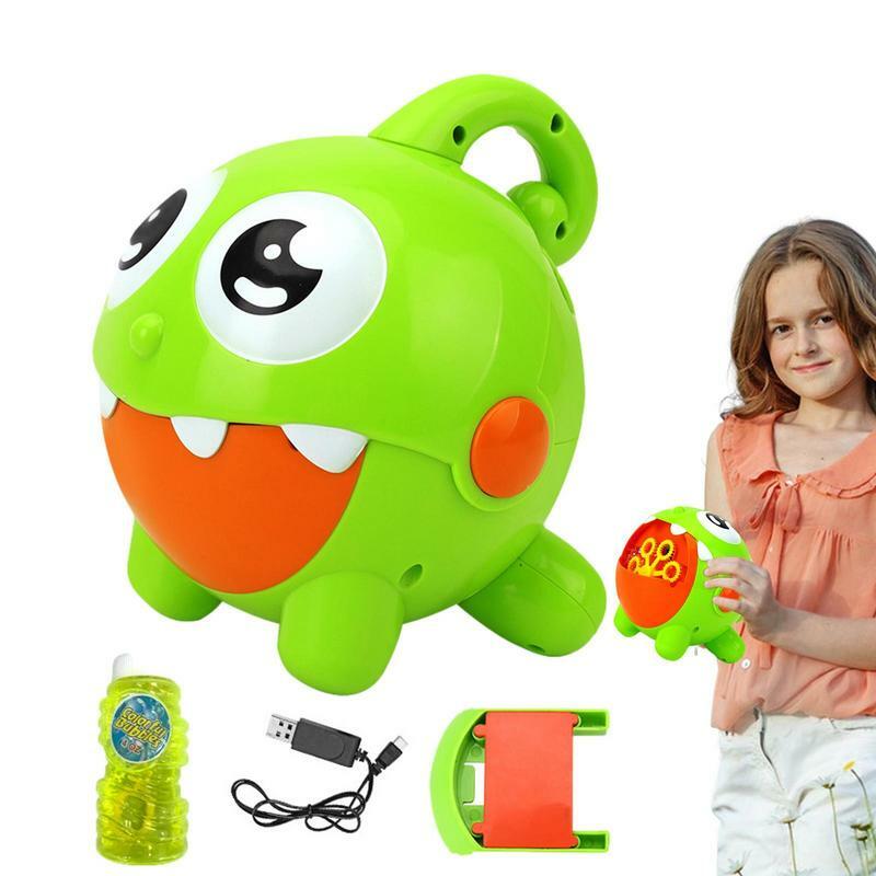 Máquina de burbujas de juguete para niños y niñas, máquina de burbujas de dinosaurio con solución a prueba de fugas, potente, 2000 burbujas por minuto
