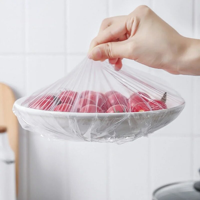 Plastic Wegwerp Voedselhoes Kleurrijke Elastische Wikkel Voedselhoezen Vershoudend Deksel Plaat Keuken Nylon Verpakking Opbergzak