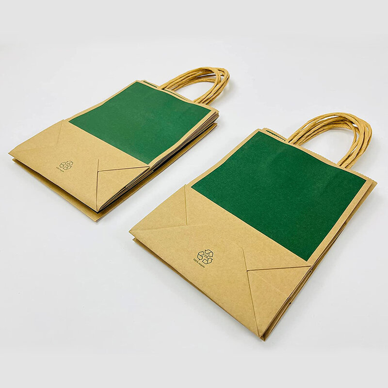 Yuqilin 10 peças sacos de presente, couro com sacos de presente do punho, 5.9 × 3.1 × 8.3 polegadas