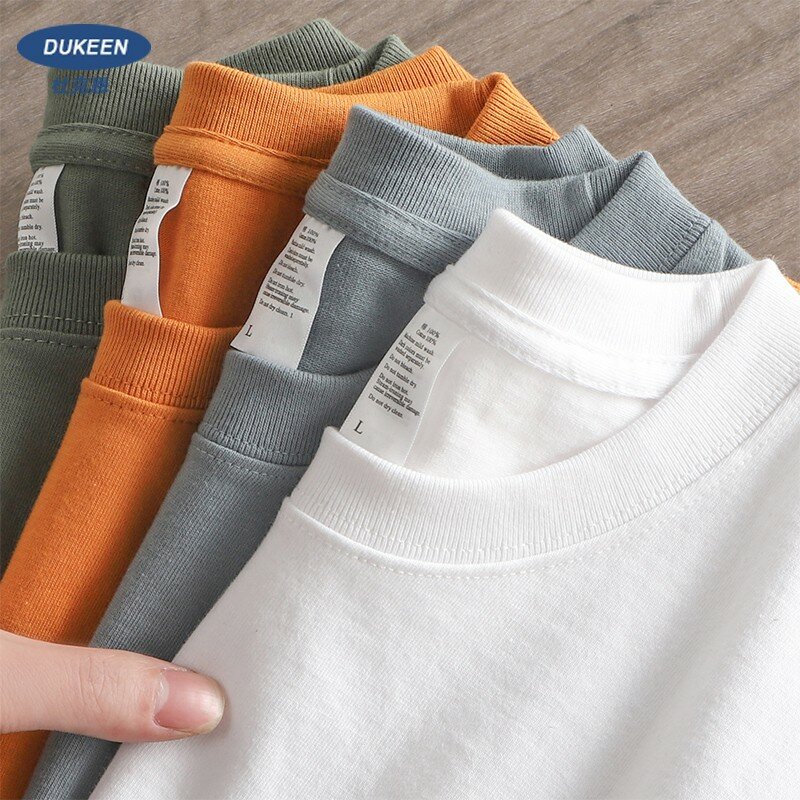 Dukeen 280gsm Oversized Heavyweight T Shirt for Men Summer Short Sleeve Tee 100% Cotton Plain Top Casual Men's Clothing 9.9oz