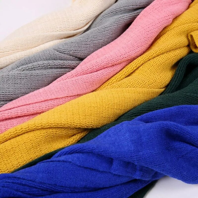 Sciarpa da donna lavorata a maglia moda imitazione Cashmere addensare sciarpe calde scialle invernale antivento tinta unita
