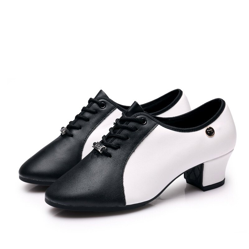 Genuine Leather Dance Shoes Adult Soft Modern Dance Shoes Women Square Shoes Teacher Latin Dance Shoe Sneakers Ballroom Dancing