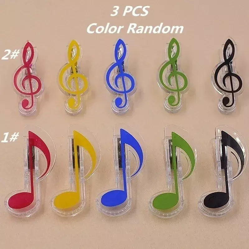3Pcs Set Book Paperclips Sheet Steel Spring Score Funny Mini Music Folder Clip Decorative Paper Musical Notation Office Supplies