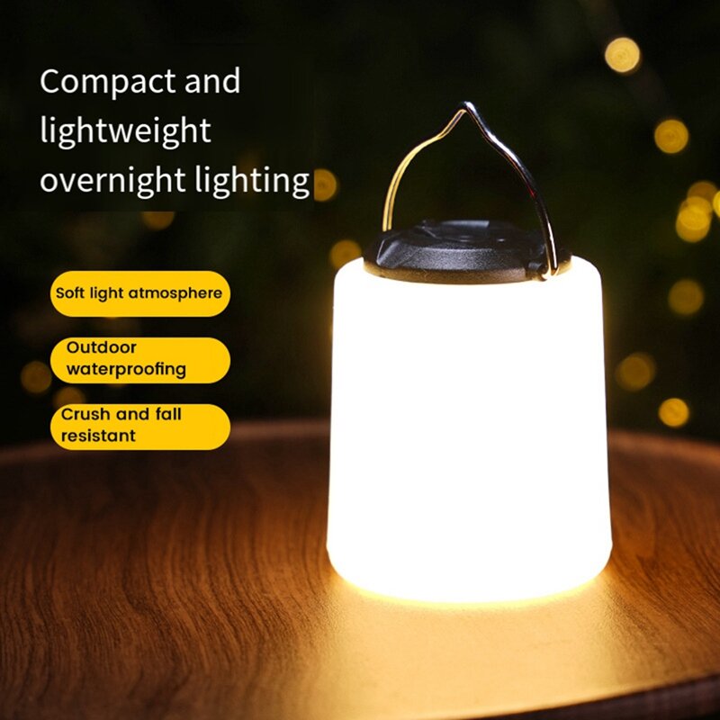 Lampe de camping aste, lanterne de camping en plein air, lumière blanche étanche d'urgence pour la randonnée, 1 PC