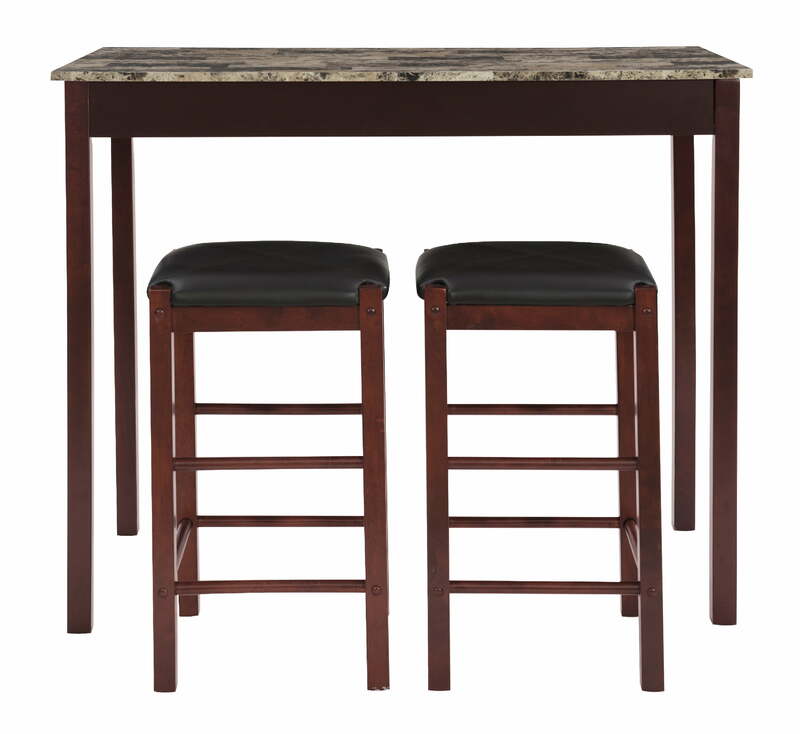 3-Piece Casual Dining Tavern Set, Bar Height Table with 25" Height Stools