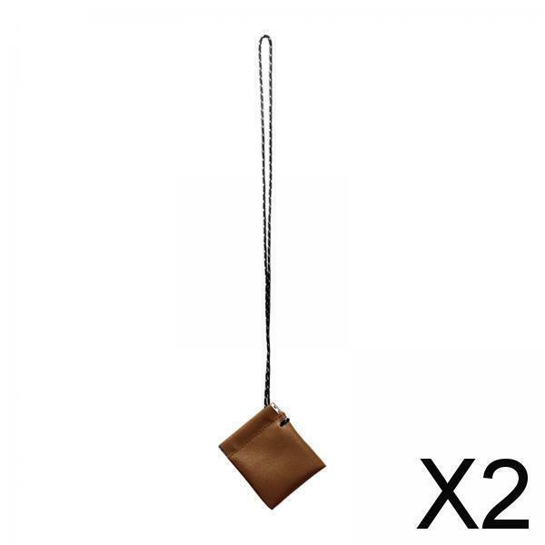 2xHanging Neck Pouch Pendant Earphone Carrying Case for Outdoor Hunting Travel Brown