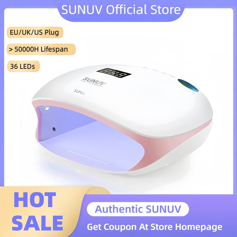 SUNUV-secador SUN4S de uñas, lámpara LED UV de 48W para curar esmalte de gel con Sensor inteligente, equipo de salón de manicura