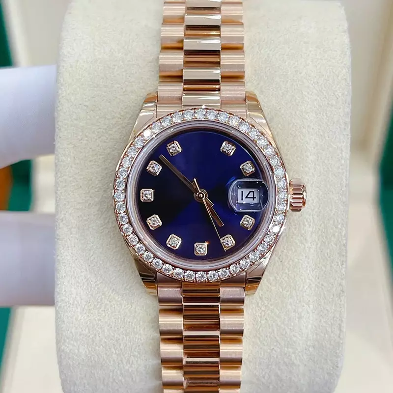 Горячая Распродажа 2024 женские часы изысканный маленький циферблат водонепроницаемый календарь сапфировое зеркало полностью стальные автоматические механические часы
