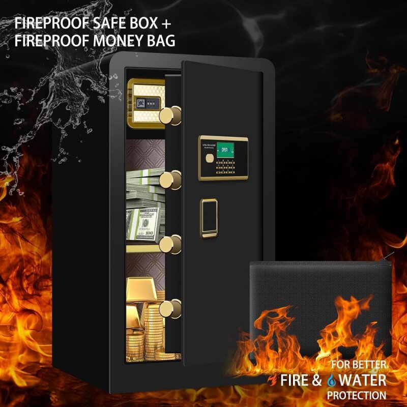 耐火性,防水,盗難防止デジタルセキュリティボックス,大型,ドキュメント付きボックス,5.0 cu ft