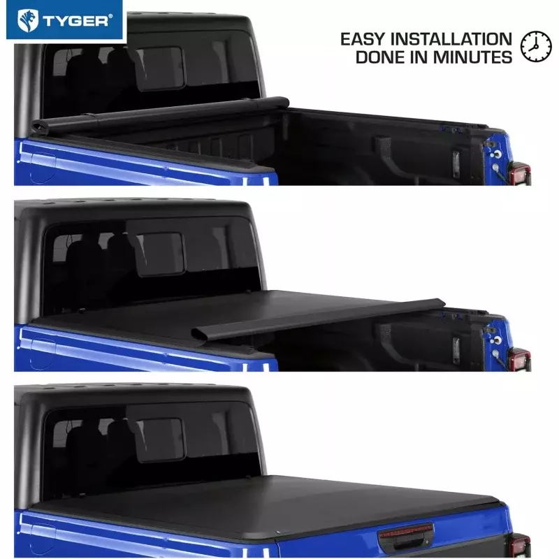 Tyger Auto T1 Soft Roll-up Truck Bed Tonneau Cover Compatible with 2020-2024 Gladiator JT | 5 '(60 ") Bed | TG-BC1J9060