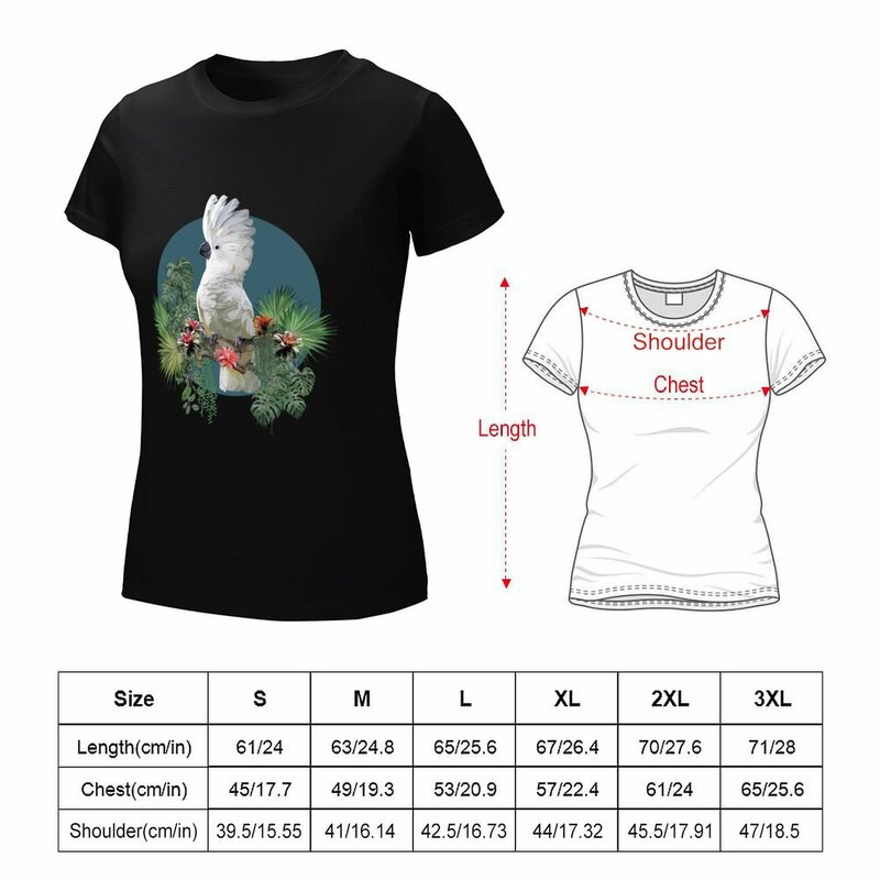 Aestethic Geometric Umbrella Cockatoo T-shirt tees anime clothes korean fashion Women clothing