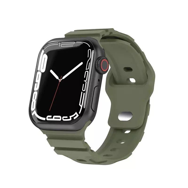 Correa de silicona para Apple Watch, pulsera de goma de 49mm, 45mm, 41mm, 40mm, 44mm, 38mm, 42mm para iWatch series 3, 5, 6, se, 7, 8, Ultra