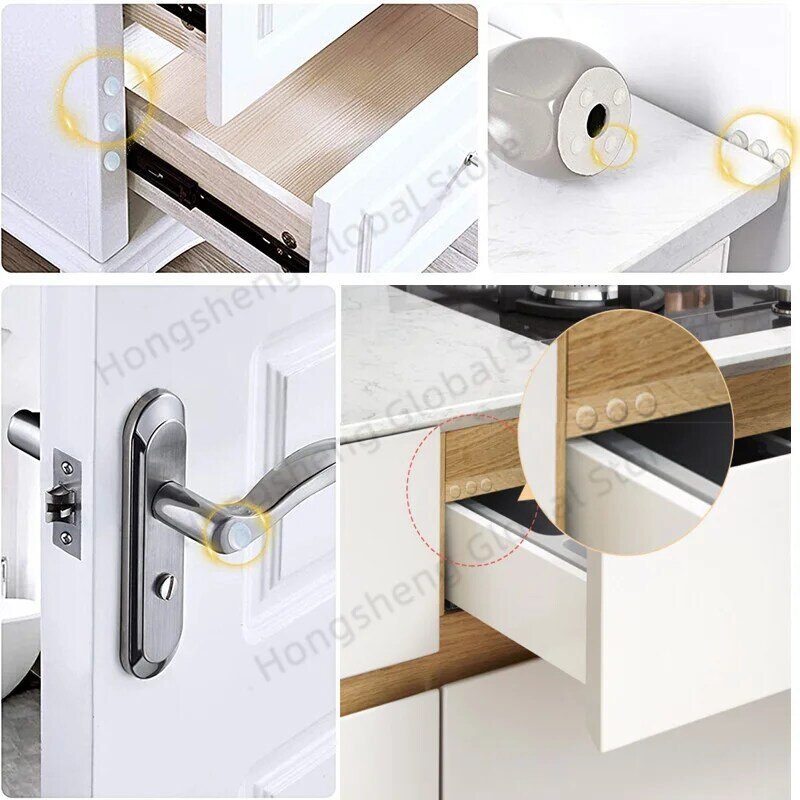Self Adhesive Door Stopper Clear Rubber Furniture Pads Multiple specifications Damper Buffer Cabinet Bumpers Silicone Protective