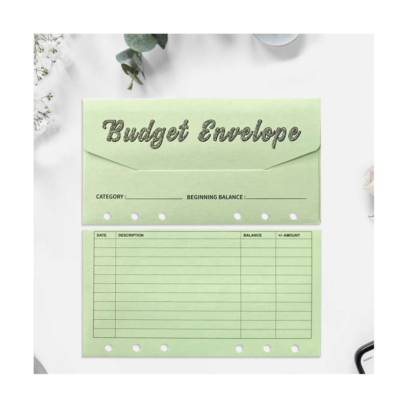 예산용 현금 봉투, 예산용 바인더 봉투, 비용 추적기 포함, 예산표, 예산플래너용