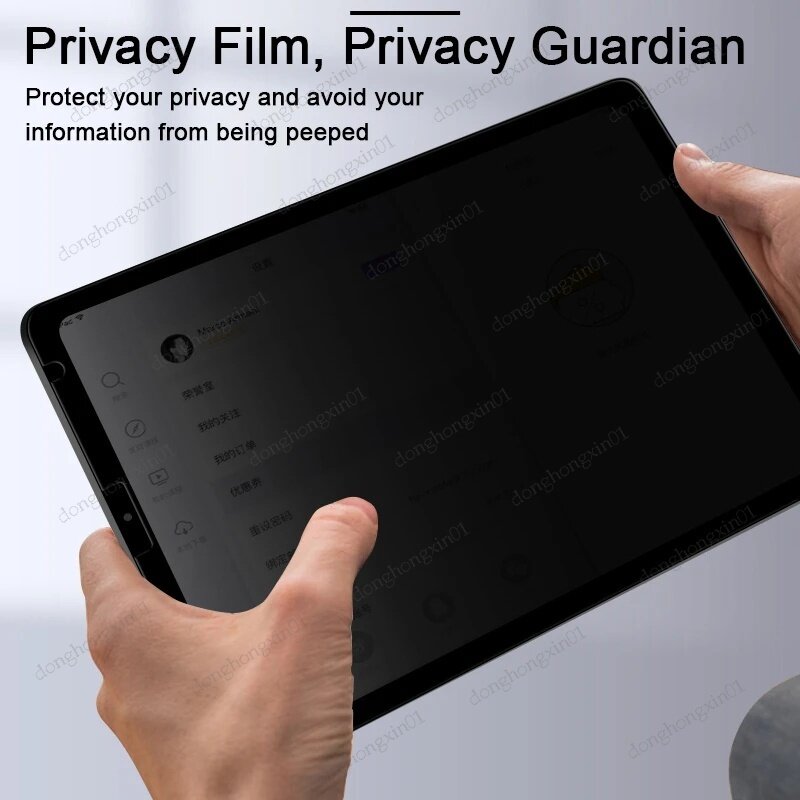 Protetor de Tela de Privacidade para Samsung Galaxy Tab, Samsung Galaxy Tab S9 Além disso S8 S7 FE Além disso A8 10.5, SM-X710, 11"
